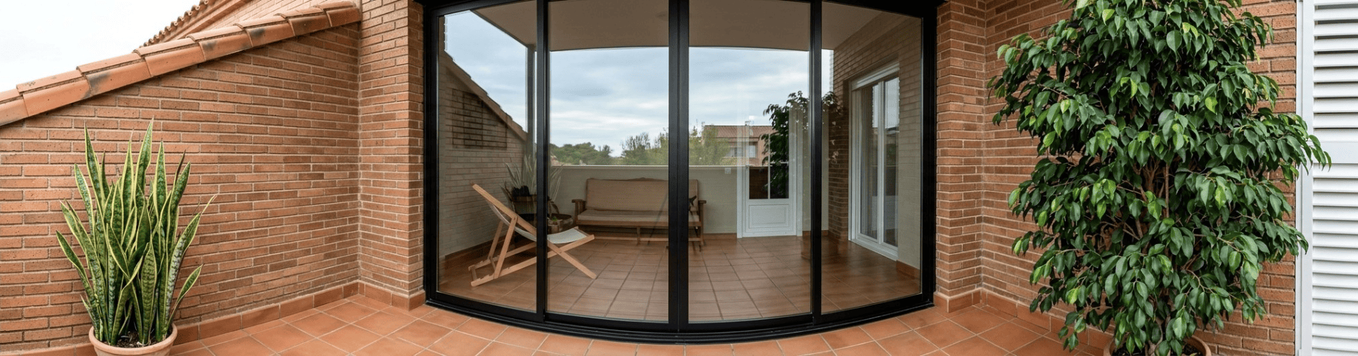 Cerramiento grande acristalado para vivienda